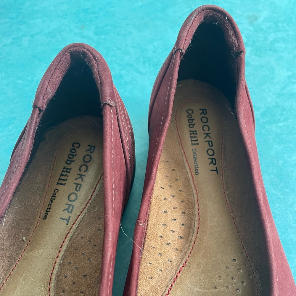 Rockport Cobb Hill Lizzie Burgundy Red Leather Comfort Ballet Flats Shoes Size 6 - Picture 5 of 5